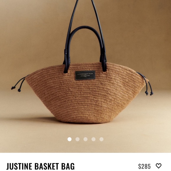 Sezane Justine Basket bag with navy - Picture 8 of 14